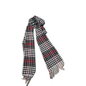 Cejon Plaid Scarf Grey Red Black White Italy Acrylic